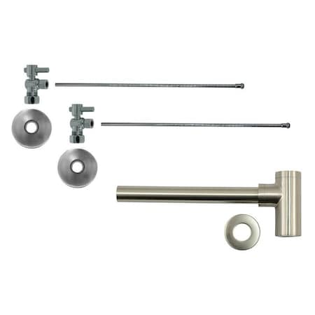 Mountain Plumbing Lavatory Kit - Mini Lever 1/4 Turn Valve - Angle Trap (MT521) in Satin Brass MT6002-NL/SB