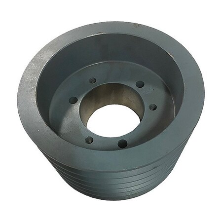 Zoro Select V-Belt Pulley, Cast Iron, 7.4 in OD 6C70SF