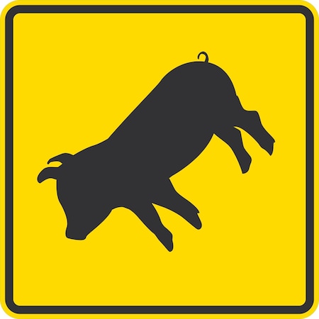 Lyle Pig Crossing Symbol, 24x24, Diamond Grade, Yellow G-12382-DG_24x24