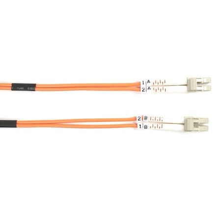 Black Box OM1 62.5/125 Multimode Fiber Optic Patch Cable - OFNR PVC, LC to LC, Orange, 2-m 6.5-ft. FO625-002M-LCLC