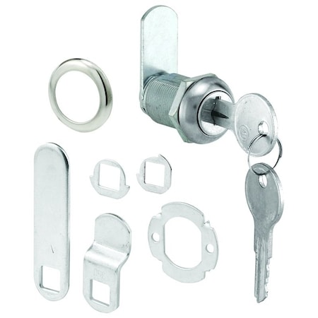 Defender Security Lock, Cam, Keyed Lock, Y13 Yale Keyway, Stainless Steel, Chrome U 9943KA