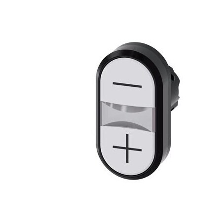Siemens Illuminated twin pushbutton, 22 mm, round, plastic, white: -, white: 3SU1001-3AB66-0AL0