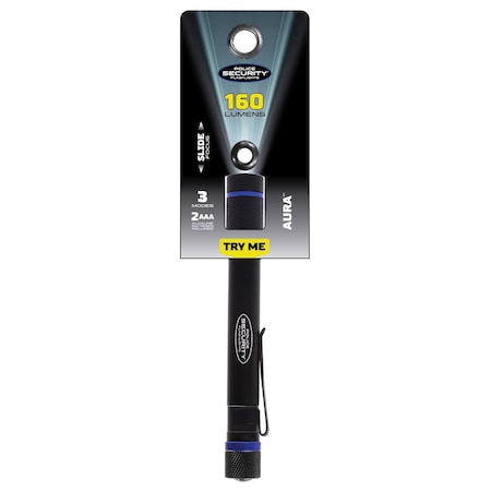 Police Security Aura 160 lm Black LED Pen Light AAA Battery 98394
