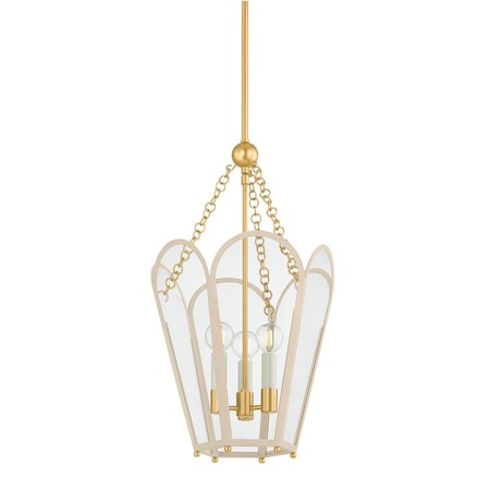 Mitzi 1 Light Tyra Flush Mount Aged Brass/Ceramic Ivory Crackle H1160501-AGB/CIC