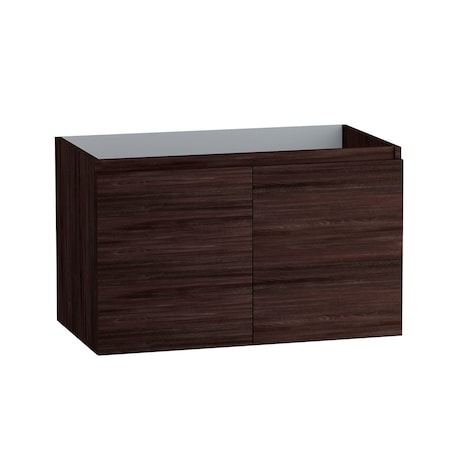 Homeroots 36" Dark Brown Wood Freestanding Bathroom Vanity With White Sink And Two Drawers 627430