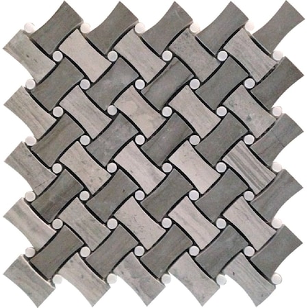 Apollo Tile Wooden, Athens Grey 11 x11 Eastern White Marble Floor and Wall Mosaic Tile 4.2 sqft/case, 5PK APLSV88B24A