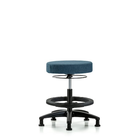 Blue Ridge Ergonomics Bench Stool, Med, Fabric, BF, Glides, Blu BR-FMBSO-RG-BF-RG-F43