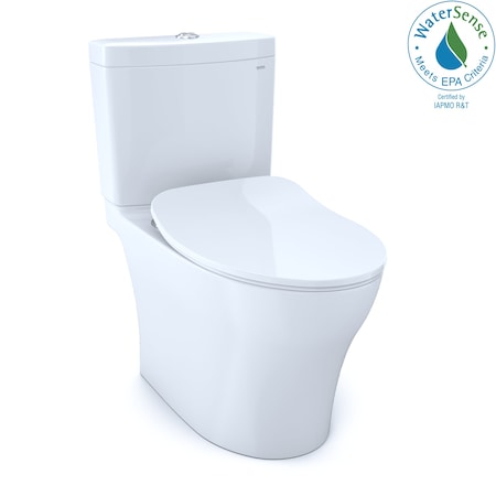Toto Aquia IV 0.9/1.28 GPF Dual Flush Two Piece Elongated Toilet with Push Button Flush - Seat Included MS446234CEMGN01