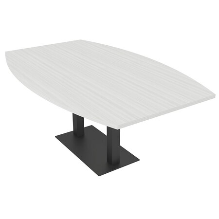 Skutchi Designs Boat Conference Table With Power Unit, 48 in W, 72 in L, White HAR-BOT-48x72-DOU.BK-WA7976-NA