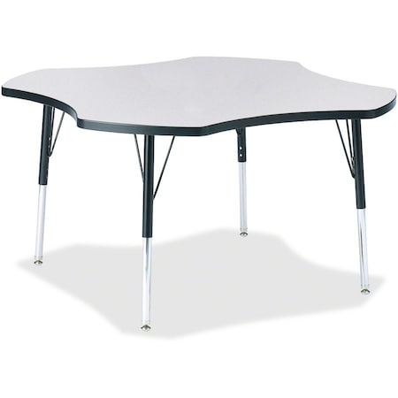 Jonti-Craft Berries Four Leaf Activity Table, E-height, Freckled Gray/Black/Black 6453JCE180