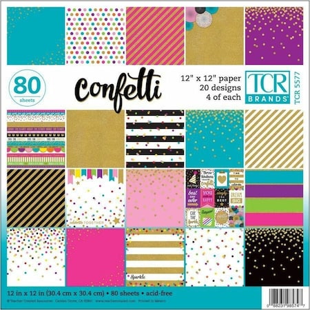 Teacher Created Resources Confetti Project Paper, 12in x 12in, PK80 TCR5577
