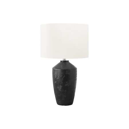 Monarch Specialties Lighting, 25"h, Table Lamp, Black Concrete, Ivory / Cream Shade, Contemporary, Modern I 9893