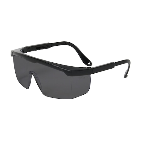 Bouton Optical Semi-Rimless Safety Glasses with Black Frame, Gray Lens and Anti-Scratch Coating 250-24-0001