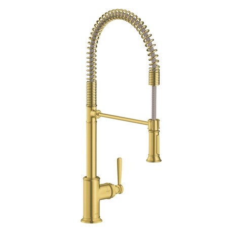 Axor Montreux Semi-Pro Kitchen Faucet 2-Spray, 1.75 GPM in Brushed Gold Optic 16582251