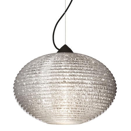 Besa Lighting Besa Pape 12 Pendant, Glitter, Black Finish, 1x 9W LED 1KX-4913GL-LED-BK