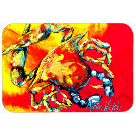 Carolines Treasures 15 x 12 in. Crab Hot Dang Glass Cutting Board - Large MW1086LCB