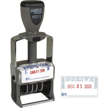 Xstamper Heavyduty RECEIVED SelfInk Dater, Red XST40311