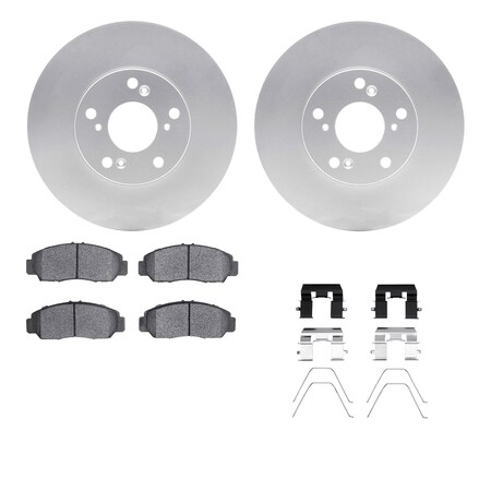 Dynamic Friction Co DFC GEOSPEC Coated Rotors with 5000 Brake Pads - Ceramic and Hardware 4512-59152