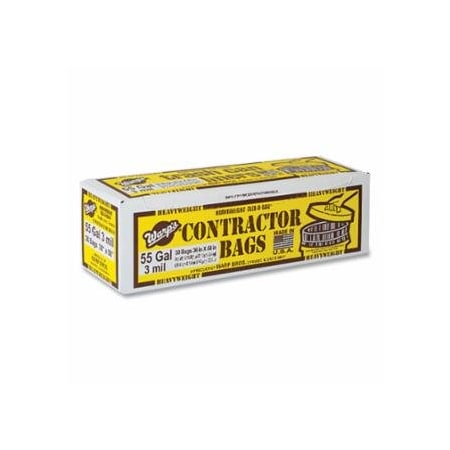 Warp Brothers Trash Can Liners with Recycled Plastic, 55 gal, 3 mil, 36 in W X 60 in H, Black, 30PK 795-HBP55-30-R