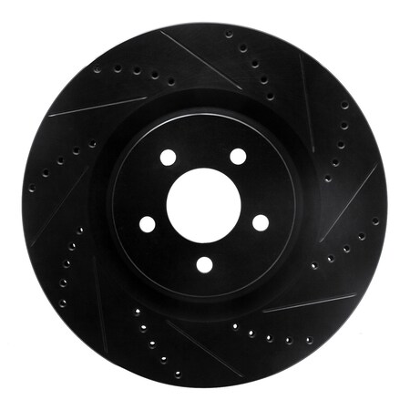 Dfc Premium Black Drilled & Slotted Brake Rotor, Disc Brake Rotor, 633-54060R
