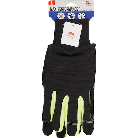 Midwest Gloves & Gear Max Performance Mens Large Thinsulate Lined Work Glove with Snow Cuff MX454TH-L-DC-72