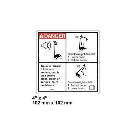 Genie REPLACEMENT DECAL, DANGER TILT ALARM 33952