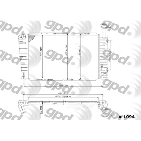Global Parts Distributors Radiator 1094C