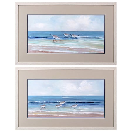Set Of Two Shore Searching White Framed Print Wall Art, 2PK