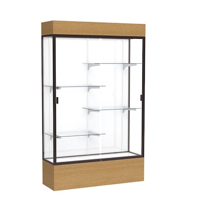 Ghent Lighted Floor Display Case 48x80x16, White 2174WB-BZ-AK