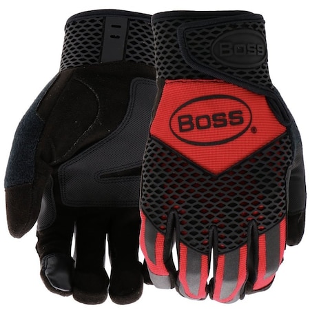 Boss Protect Ax Suede Protective Gloves, Men's, M, 7-1/8 to 8 in L, Reinforced Thumb, Slip-On Cuff B52061-M