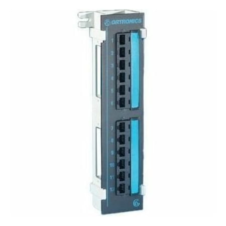 Ortronics 12-PORT PANEL 110-MOD 8W8P, T568A/B CAT6 CLARITY 6, 89D BRACKET VERSION PMP61289