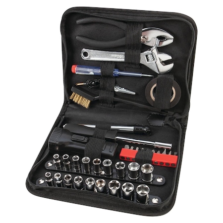 Performance Tool 38 pc. Compact Auto Tool Kit, Emergency Kit, Zippered Case, Auto Tester W1197