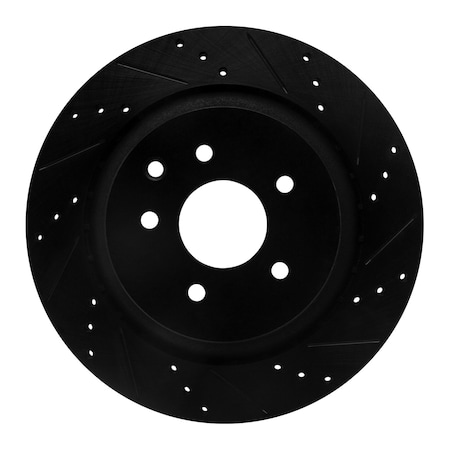 Dynamic Friction Co DFC Brake Rotor - Drilled and Slotted - Black 633-68010R