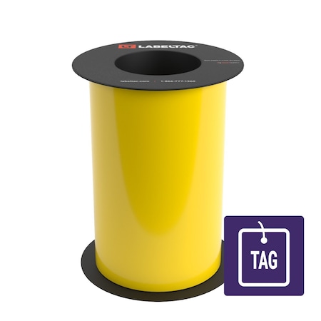 Labeltac Tear-Resistant Tag Stock 8in x 100ft LT9, Yellow LT801TAG-C