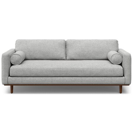 Homeroots 89" Gray Fabric Sofa With Brown Legs 640975