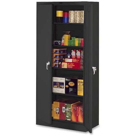 Tennsco Shelving Storage Cabinet, 78 in H, 36 in W, Swing, Keyed, Black, 5 Shelves, 0 Drawers 7818BK