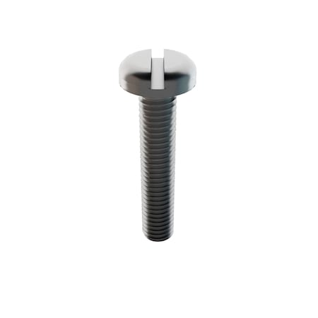 #10-32 x 1 in Slotted Pan Machine Screw, Plain 18-8 Stainless Steel, 5 PK