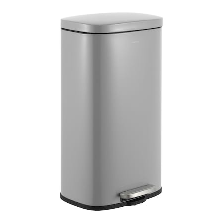 Happimess Curtis 8-Gallon Step-Open Trash Can, Gloss Gray HPM1011D