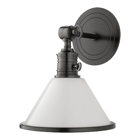 Hudson Valley Lighting Garden City 1 Light Wall Sconce 8 In. Old Bronze/white 8331-OB