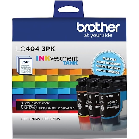 Brother Standard Yield Cyan, Magenta & Yellow Ink Cartridge, 3PK LC4043PKS