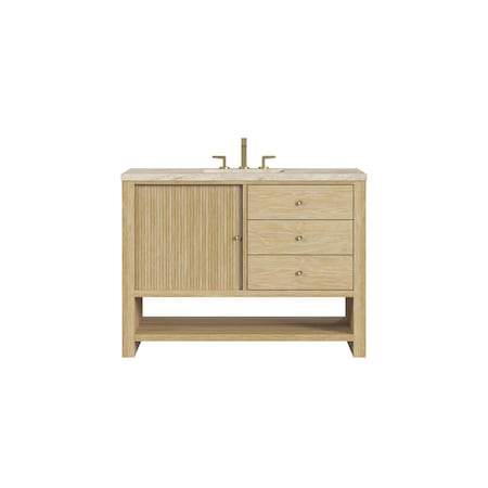 James Martin Vanities Marigot 48" Single Vanity, Sunwashed Oak, w/ 3 CM Tajnar Eclos Top w/FreePower Wireless Charger D404-V48-SWO-FTJR