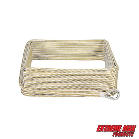 Extreme Max Extreme Max 3006.2042 BoatTector Premium Double Braid Nylon Anchor Line w Thimble-3/8" x 100' &Gold 3006.2042