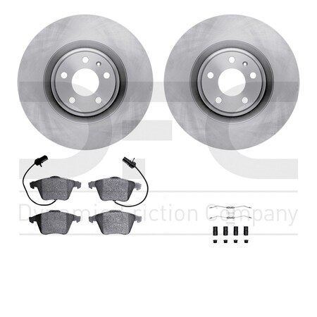 Dynamic Friction Co DFC Rotors with EURO 5000 Ceramic Brake Pads includes Hardware 6612-73116