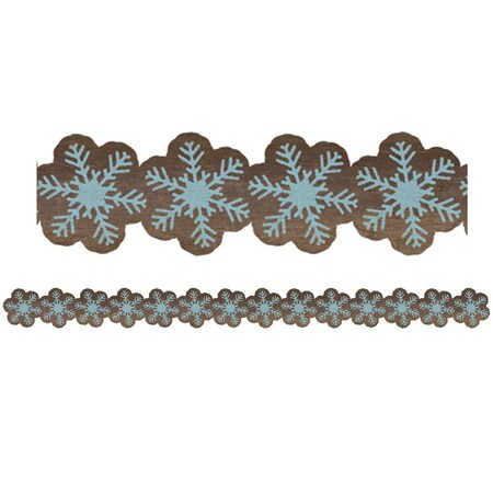 Teacher Created Resources Home Sweet Classroom Snowflakes Die-Cut Border Trim, 35 Feet Per Pack, 6PK TCR8455