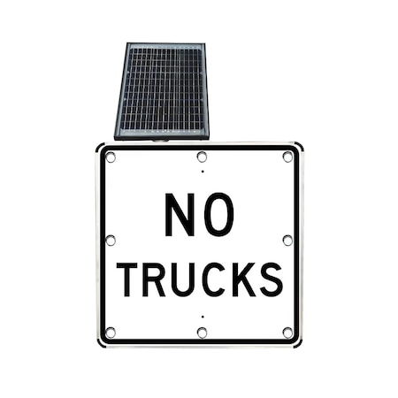 Stop-Lite LED Solar No Trucks Sign 30 in (HIP) SS-R5-2a-3000HW