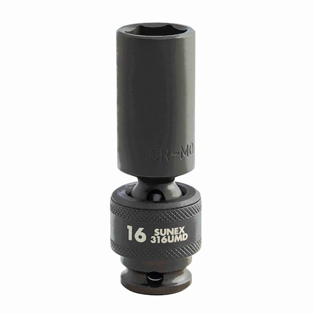 Sunex 3/8 in Drive 16Mm Deep Universal Impact Socket 316UMD