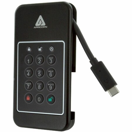 Apricorn 1TB SSD, USB 3.0 ENCRYPTED DRIVE ULTRA RUGGED, SUPER FAST   HARDWARE-BASED 256-B ANVX-1TB