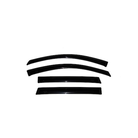 Ventshade Rainguards, Aerodynamic Design, Tape-On, Smoke, Acrylic, Set Of 4 94084