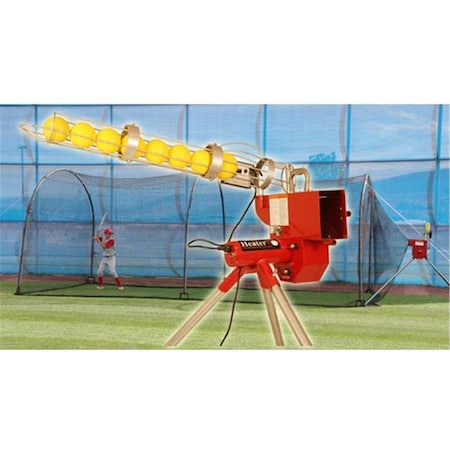 Heater Softball Pitching Machine And Xtender 24 ft. Batting Cage HTRSB699