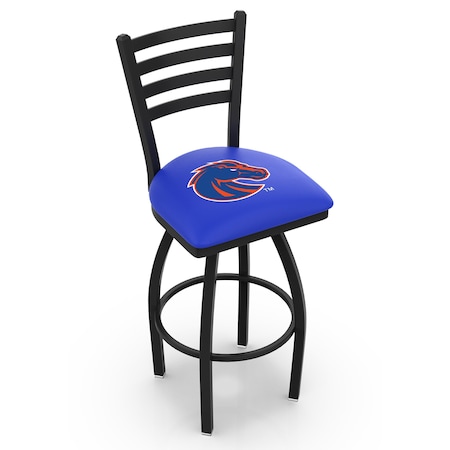 Holland Bar Stool Co 30" Blk Wrinkle Boise State Swivel Bar Stool, Ladder Back L01430BoiseS